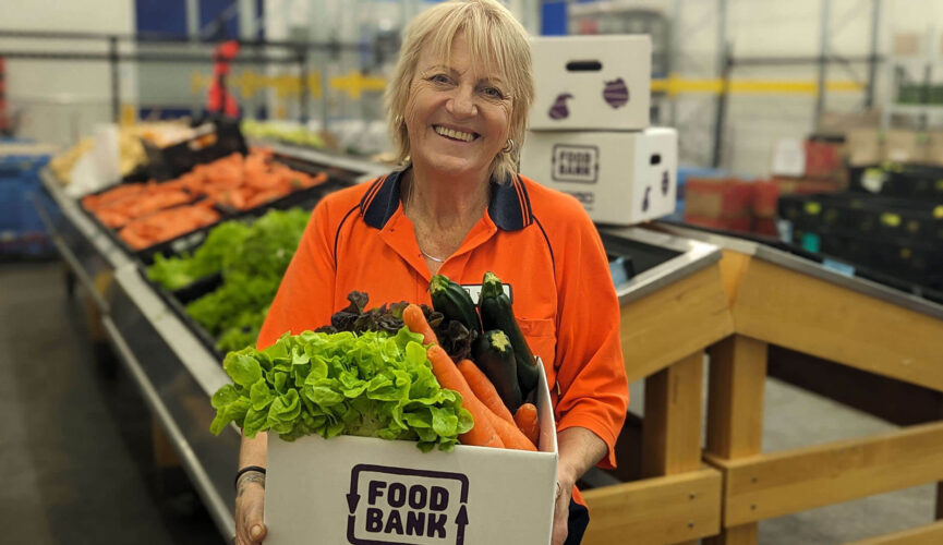 Teresa with Fresh Produce New Produce Stands Chiller Foodbank Perth